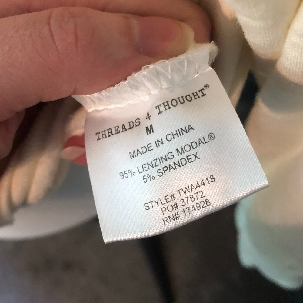 'Threads 4 Thought' Pullover Thin Ivory Hoodie Sw… - image 6